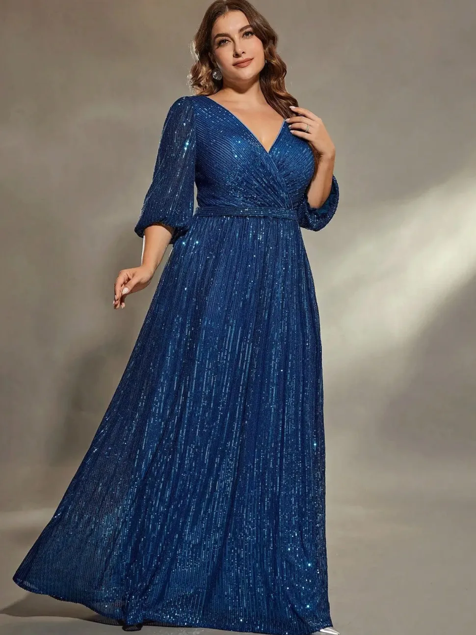 Robe de soirée bleue grande taille