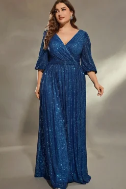 Robe de soirée bleue grande taille