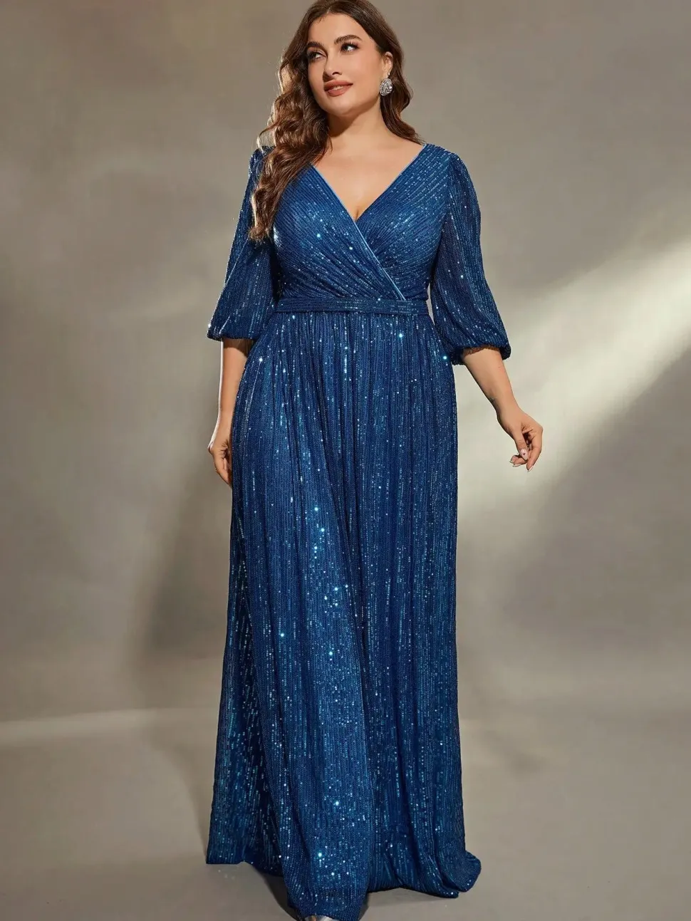 Robe de soirée bleue grande taille