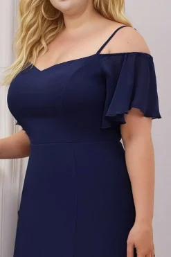 Robe de soirée bleue longue plus size