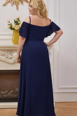 Robe de soirée bleue longue plus size