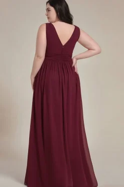Robe de soirée bordeaux plus size taille empire