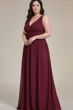 Robe de soirée bordeaux plus size taille empire