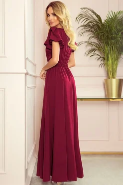 Robe de soirée chic bordeaux longue
