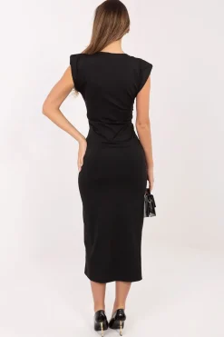 Robe de soirée chic fendue noire