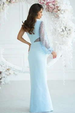 Robe de soirée chic fendue à une épaule