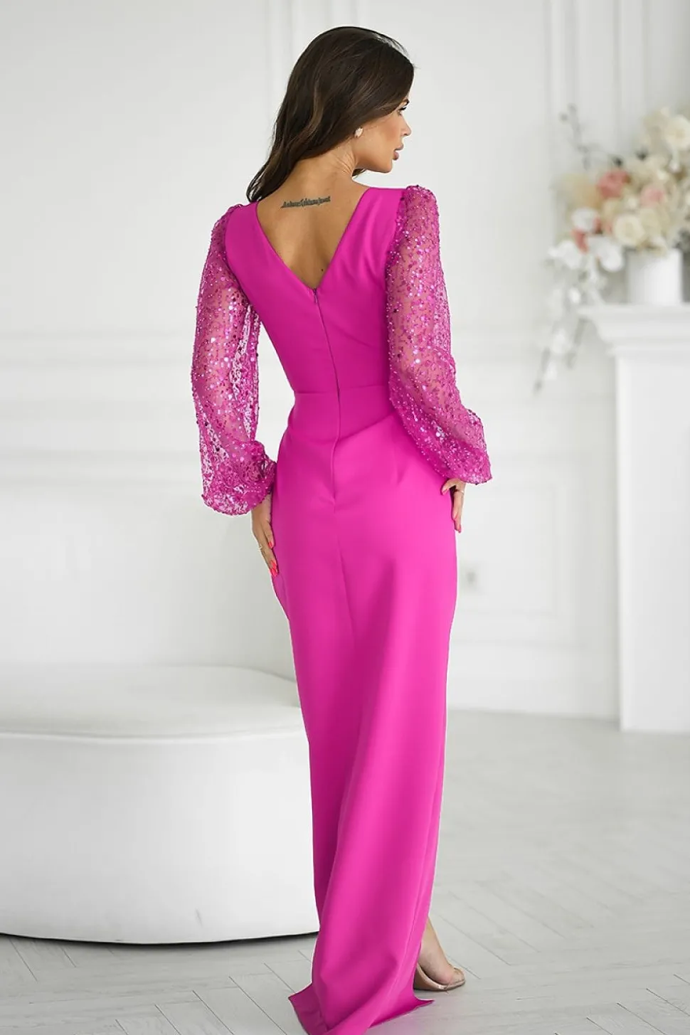 Robe de soirée chic longue drappée