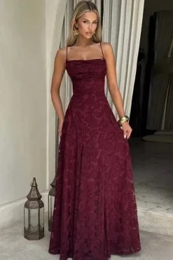 Robe de soirée chic longue en dentelle