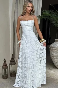 Robe de soirée chic longue en dentelle