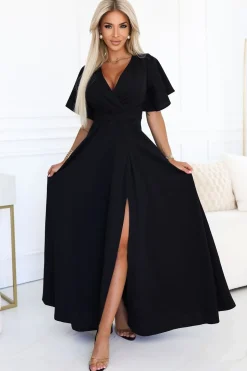 Robe de soirée chic longue fendue noire