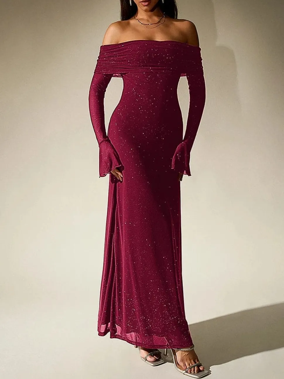Robe de soirée chic à manches longues