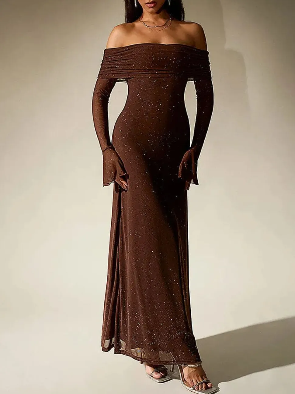 Robe de soirée chic à manches longues