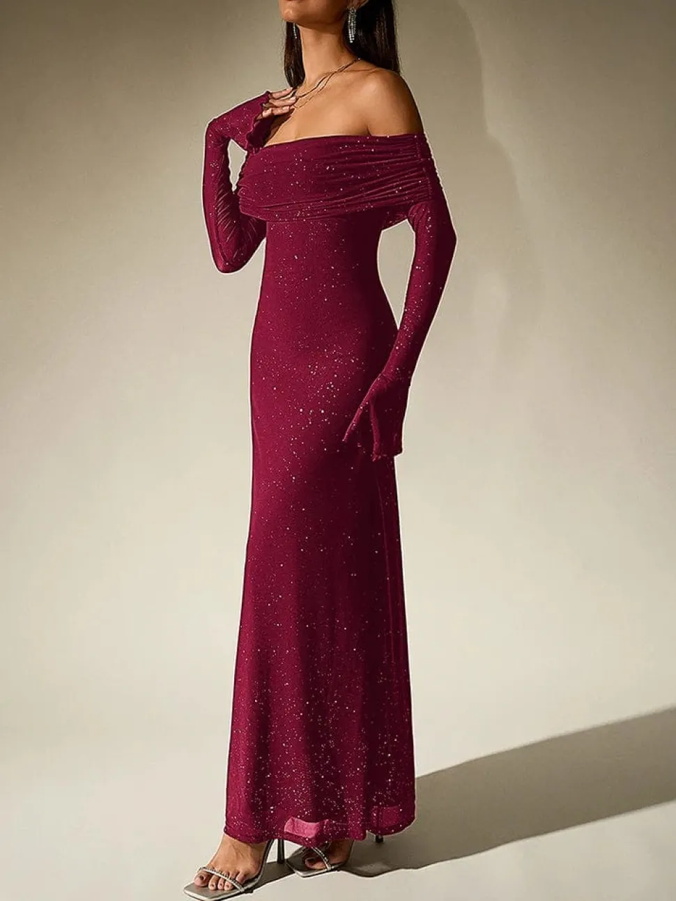 Robe de soirée chic à manches longues