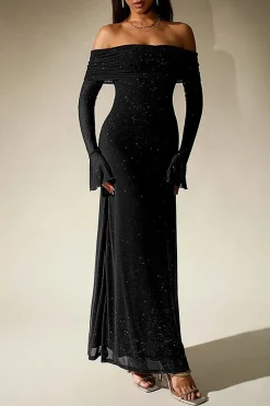 Robe de soirée chic à manches longues