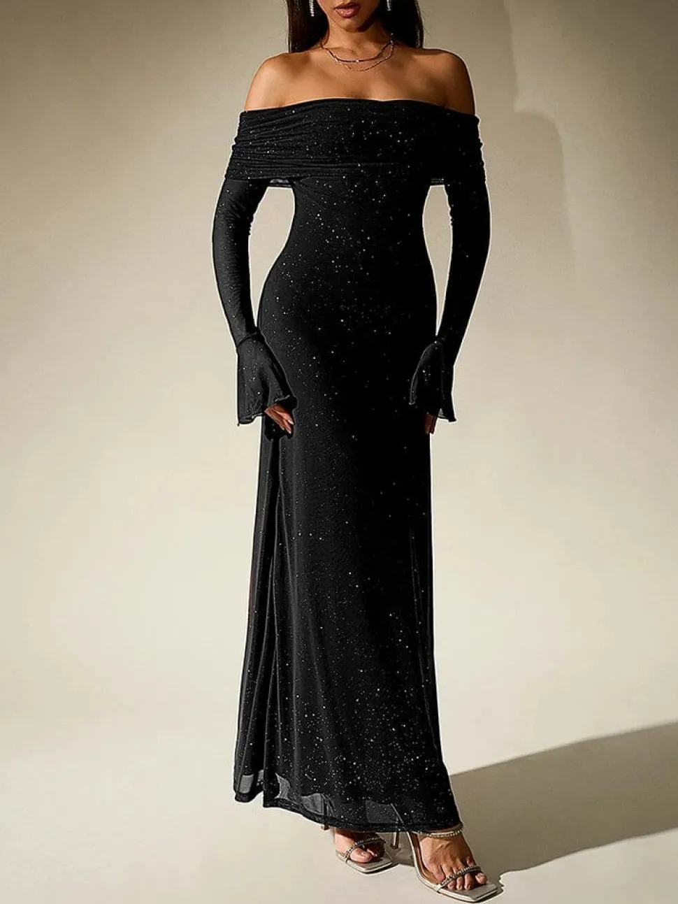 Robe de soirée chic à manches longues