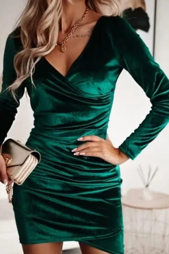 Robe de soirée chic moulante à manche longue