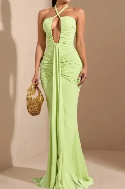 Robe de soirée chic verte moulante