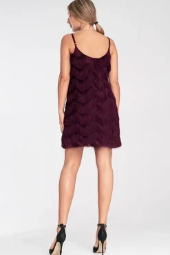 Robe de soirée courte chic à franges