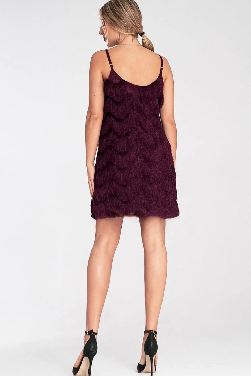 Robe de soirée courte chic à franges