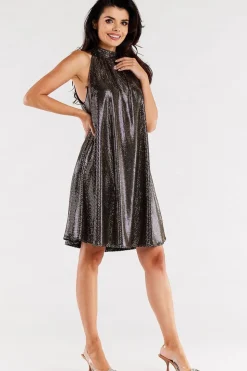 Robe de soirée courte paillette argentée