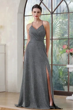 Robe de soirée dos nu longue fendue