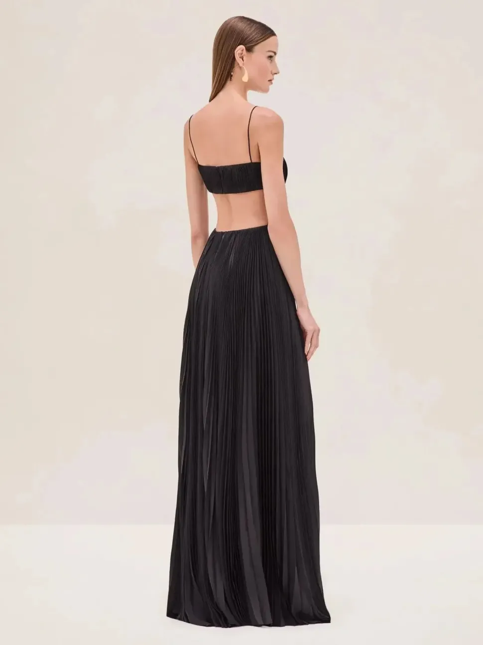 Robe de soirée dos nu longue plissée