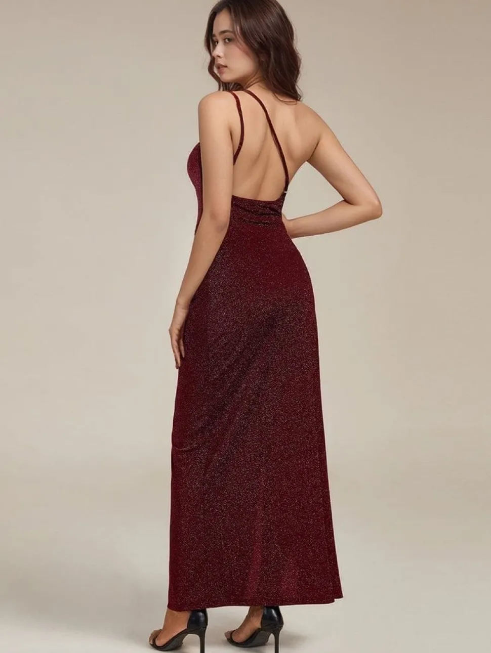Robe de soirée dos nu moulante scintillante