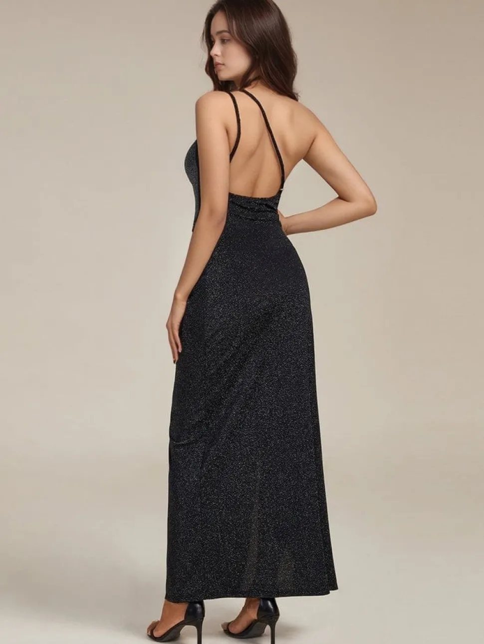 Robe de soirée dos nu moulante scintillante