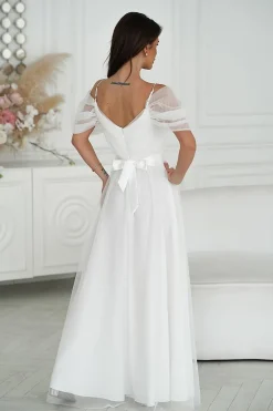 Robe de soirée en tulle chic longue princesse