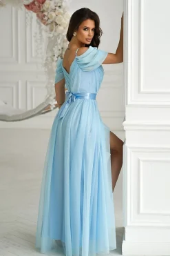 Robe de soirée en tulle chic longue princesse
