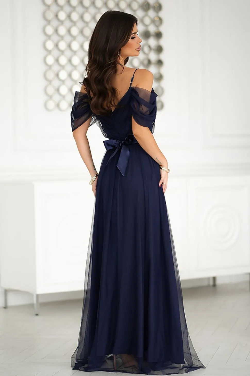 Robe de soirée en tulle chic longue princesse