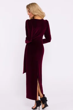 Robe de soirée en velours chic manche longue