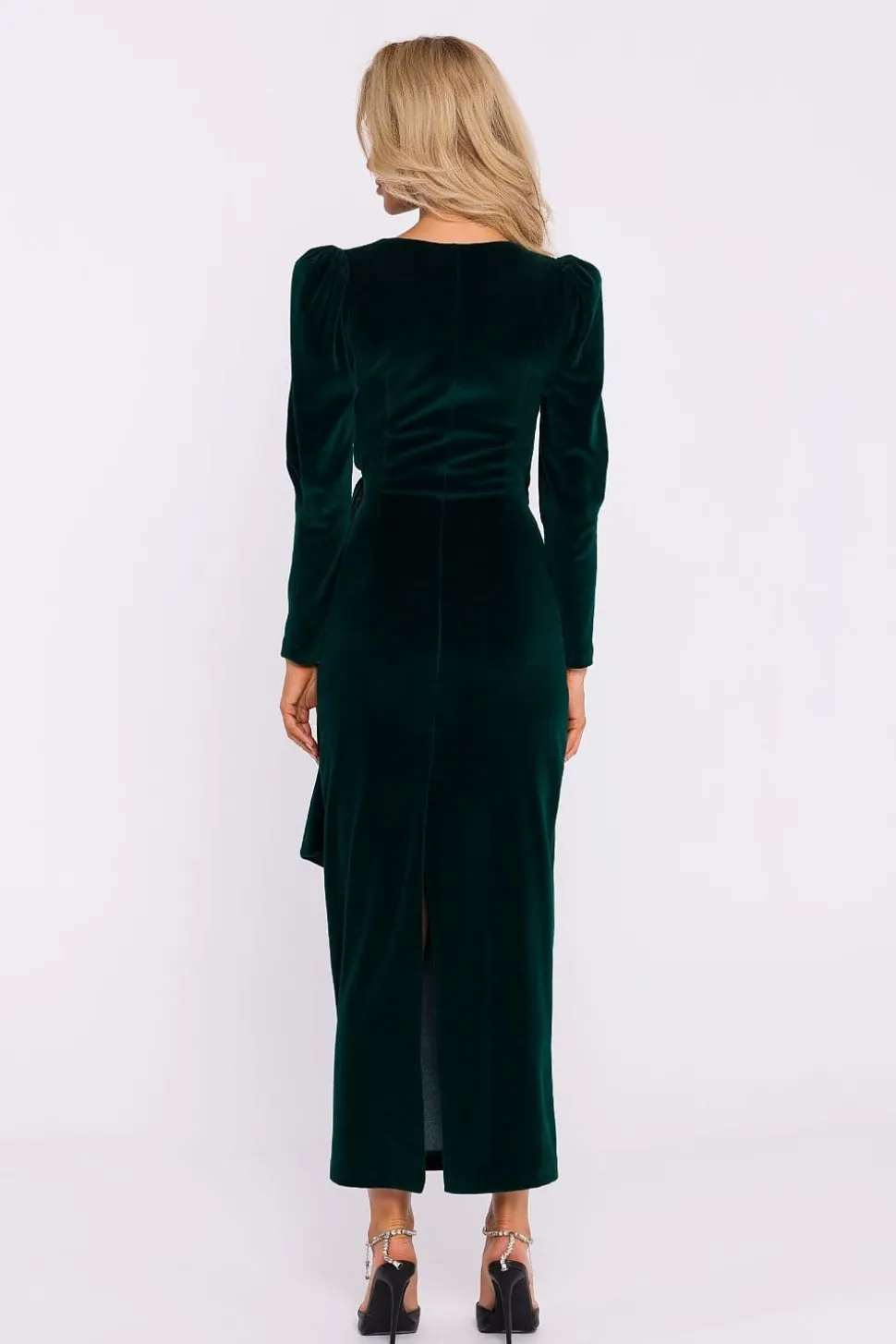 Robe de soirée en velours chic manche longue