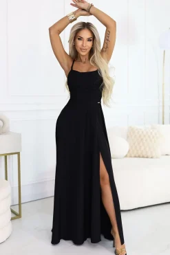 Robe de soirée fendue longue noire