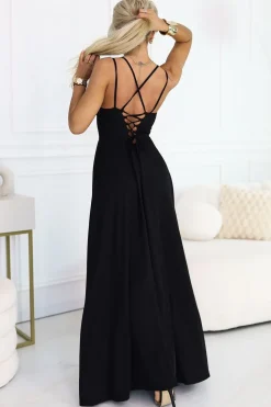 Robe de soirée fendue longue noire