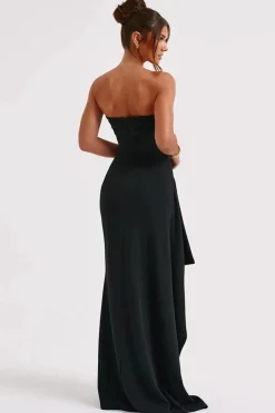 Robe de soirée fendue noire