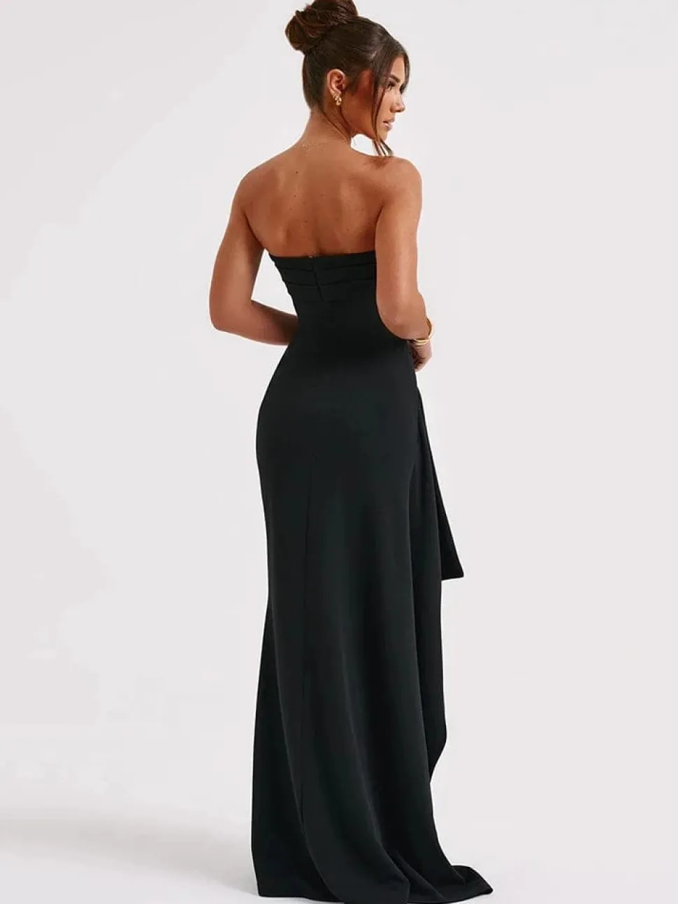 Robe de soirée fendue noire
