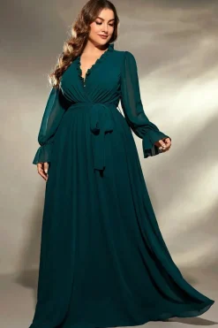 Robe de soirée grande taille verte