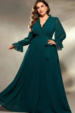 Robe de soirée grande taille verte