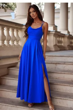 Robe de soirée longue fendue chic