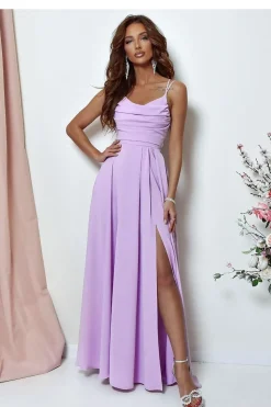 Robe de soirée longue fendue chic