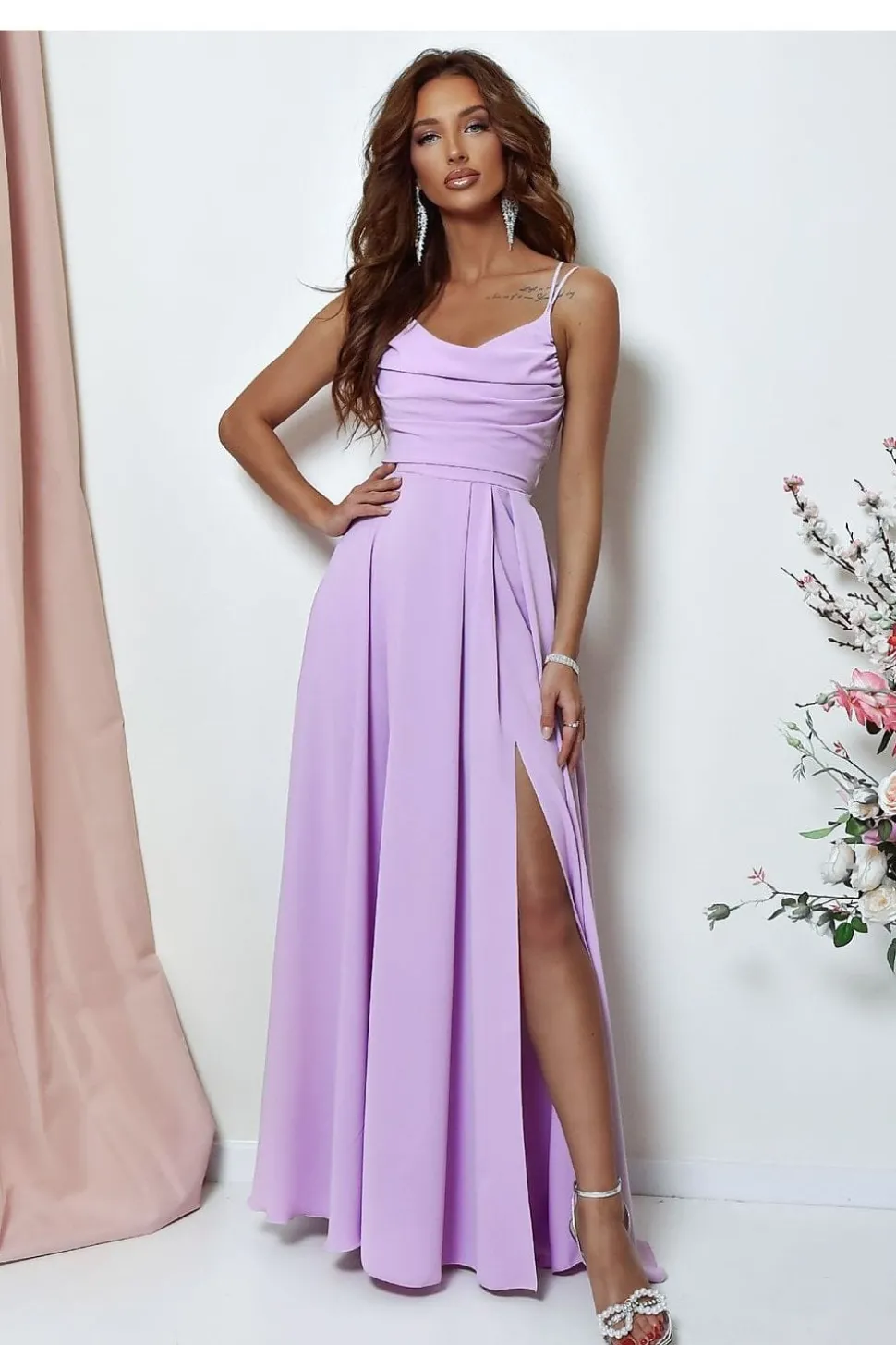Robe de soirée longue fendue chic