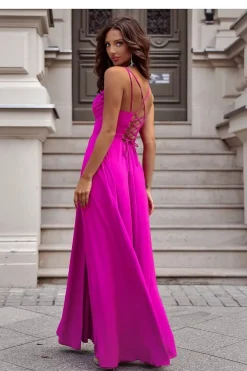 Robe de soirée longue fendue chic