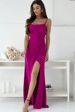 Robe de soirée longue fendue élégante