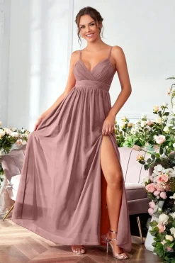 Robe de soirée longue fluide bretelles