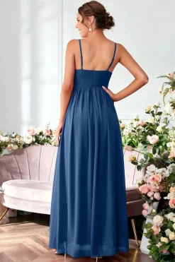 Robe de soirée longue fluide bretelles