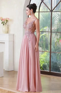 Robe de soirée longue fluide princesse