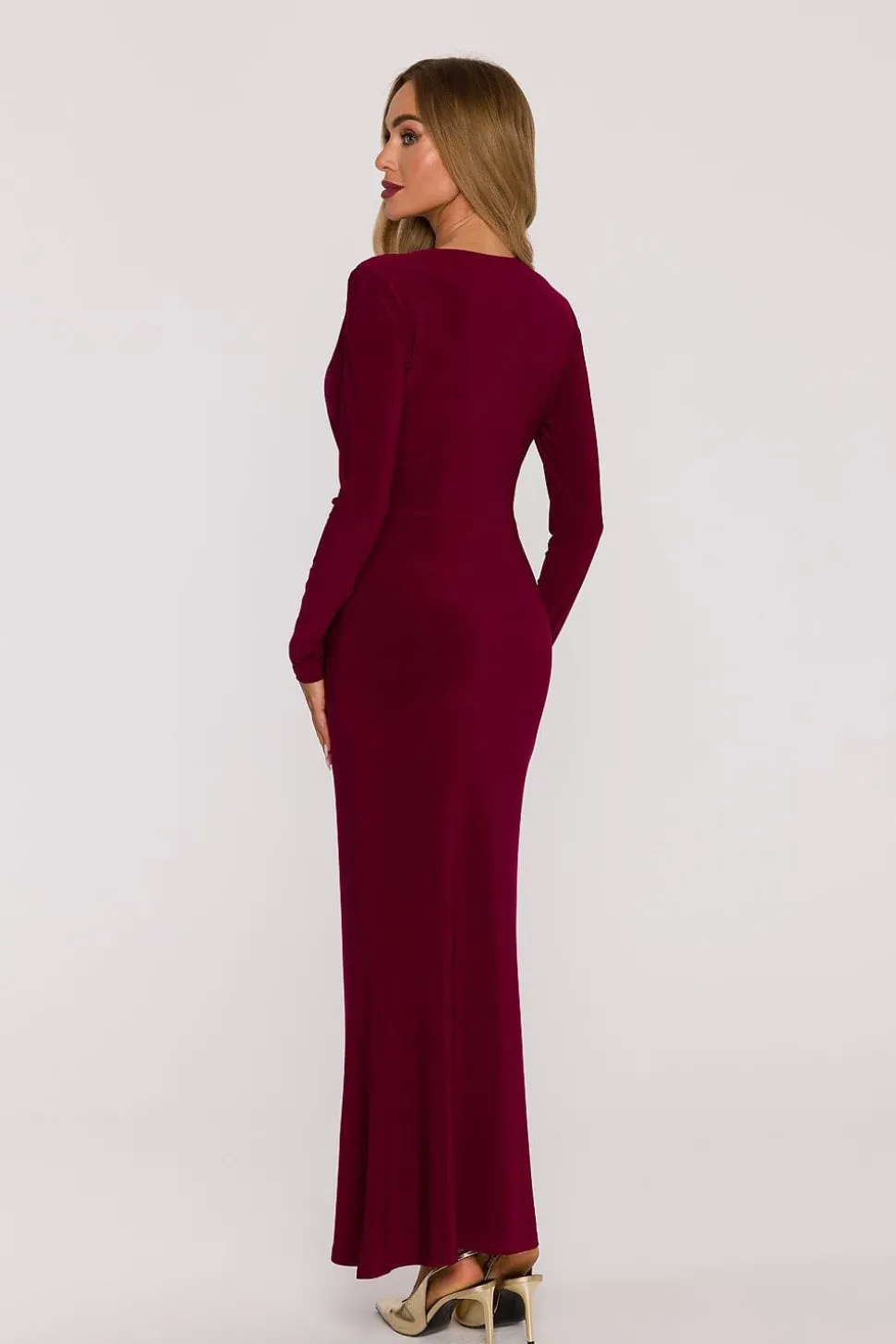 Robe de soirée longue moulante bordeaux