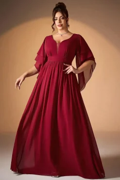 Robe de soirée longue rouge grande taille