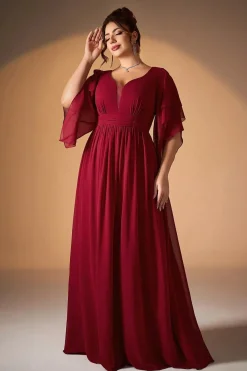 Robe de soirée longue rouge grande taille